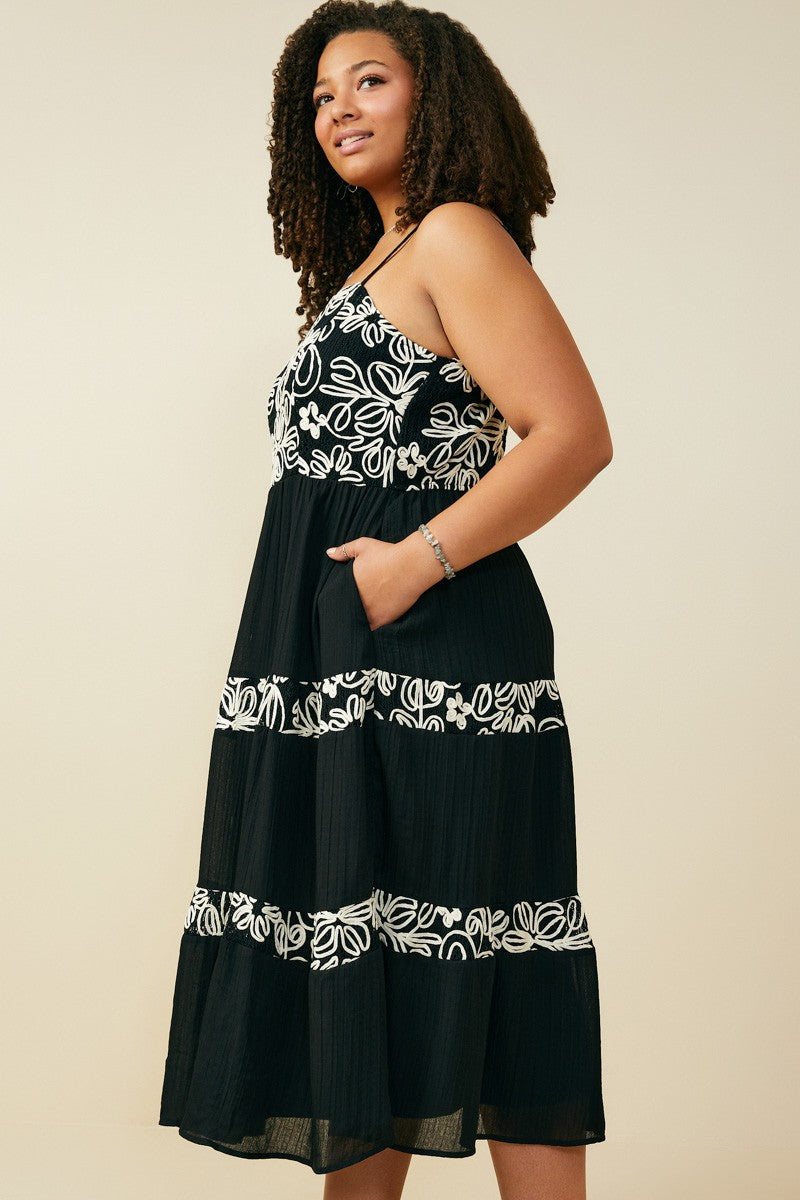 Curvy Everyday Floral Panel Dress