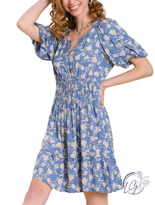 Floral Fantasy Sleeve Statement Dress