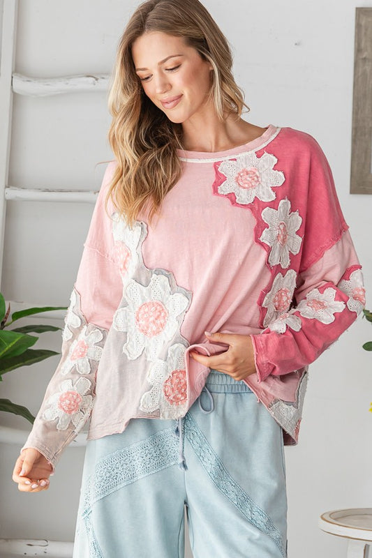 Rosewood Bloom Patchwork Top 🌸