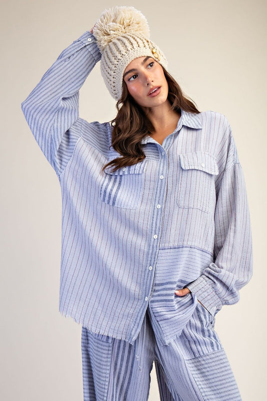 Saltwater Stripe Button Up
