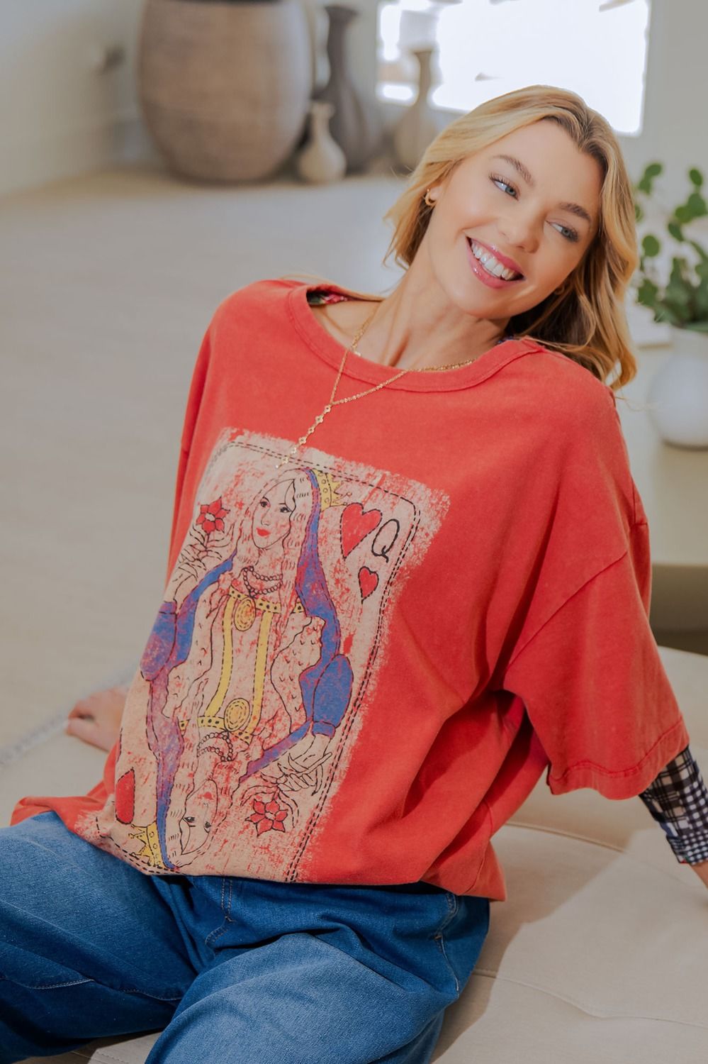 Queen of Hearts Graphic Top