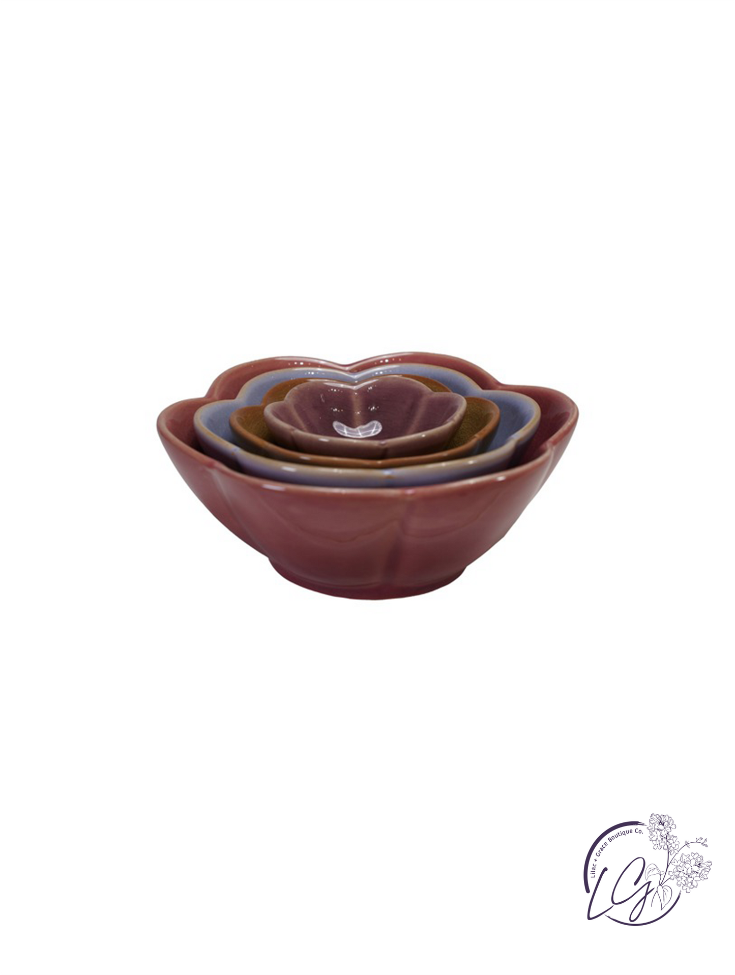 Flower Stoneware Bowl Set