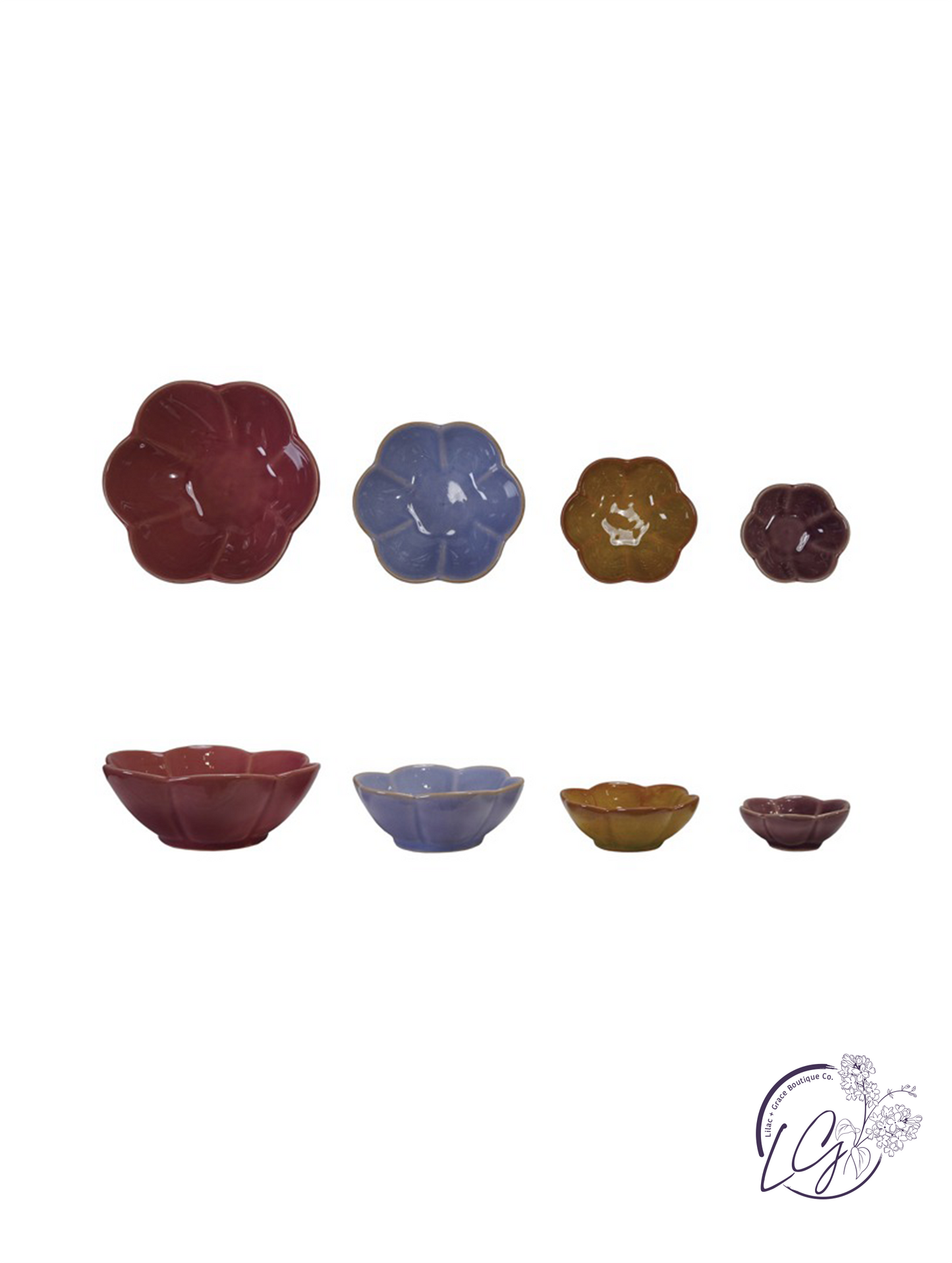 Flower Stoneware Bowl Set