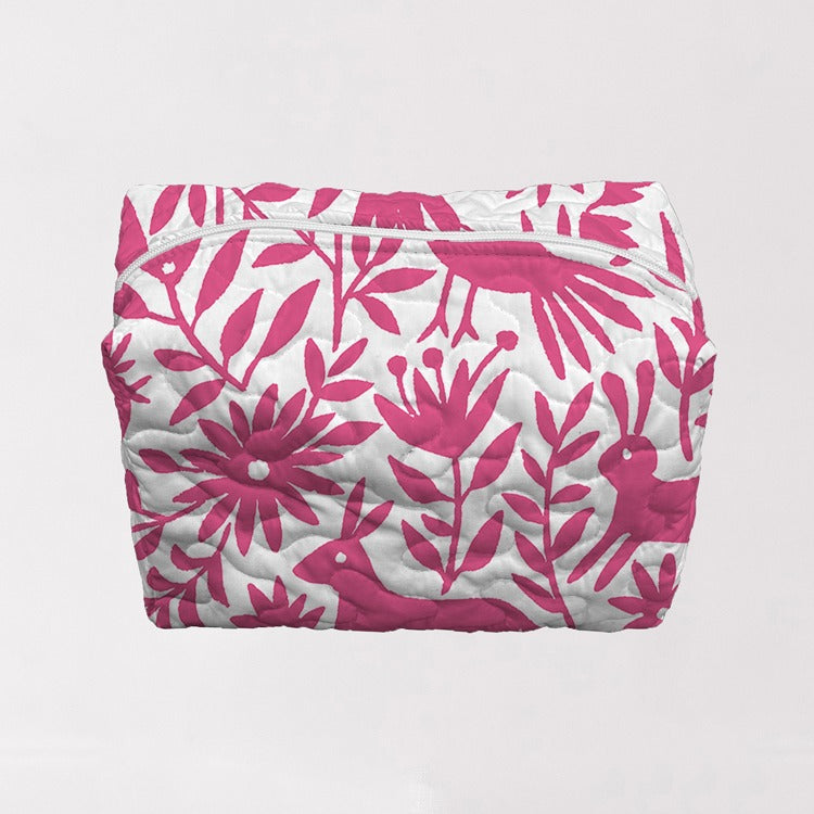 Piper Otomi Pink Quilted Large Makeup Bag