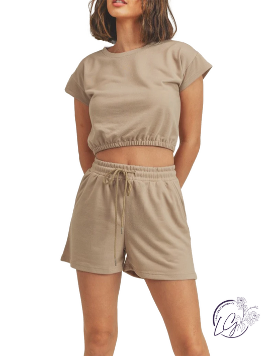 Glamour Cinched Sweat Shorts