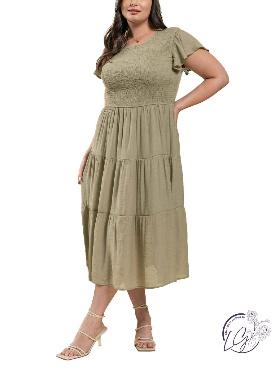 Curvy Rolling Hills Tiered Dress