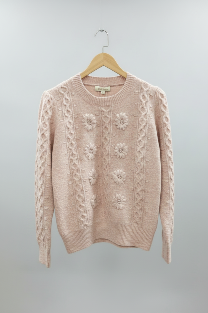 Rosy Cable Sweater