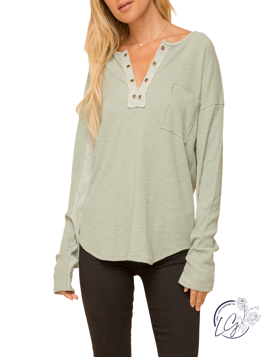 (SALE)Can I Call You Ribbed Long Sleeve
