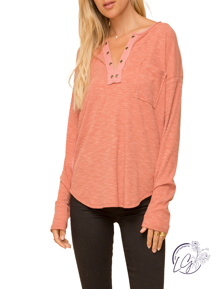 (SALE)Can I Call You Ribbed Long Sleeve