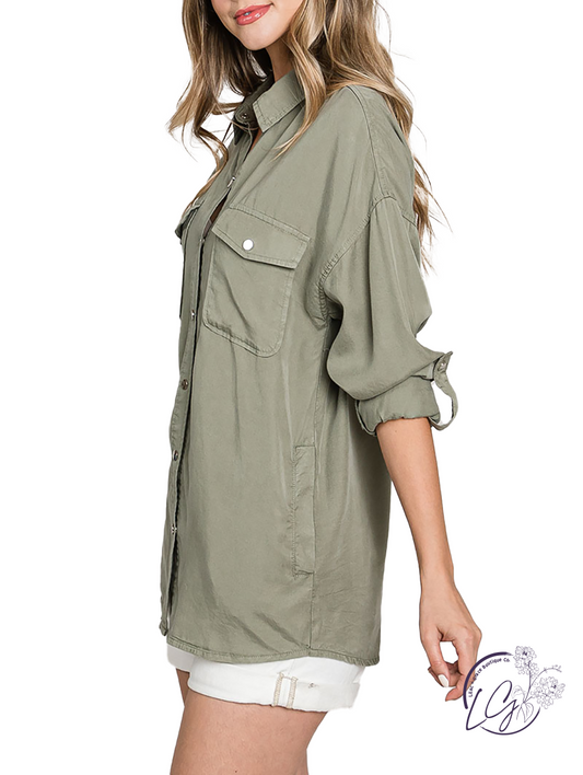 Show Me Sometime Oversized Utility Shirt