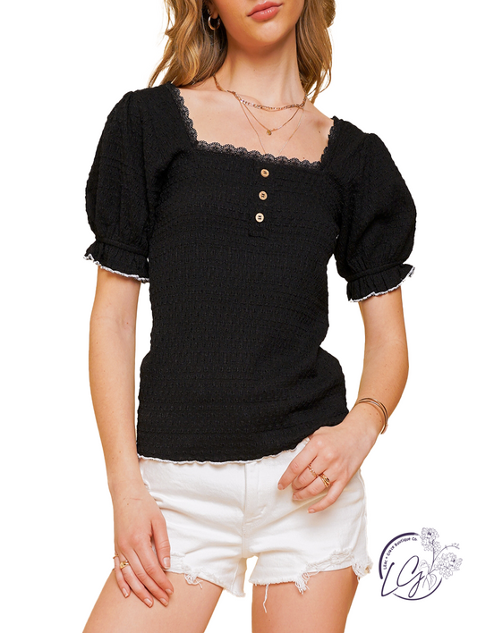 Ending Here Square Neck Blouse