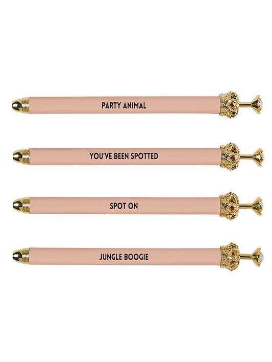 Pink Rhinestone Crown Pens with Sayings