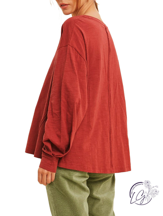 (Sale) Natural Glow Notch Detail Blouse