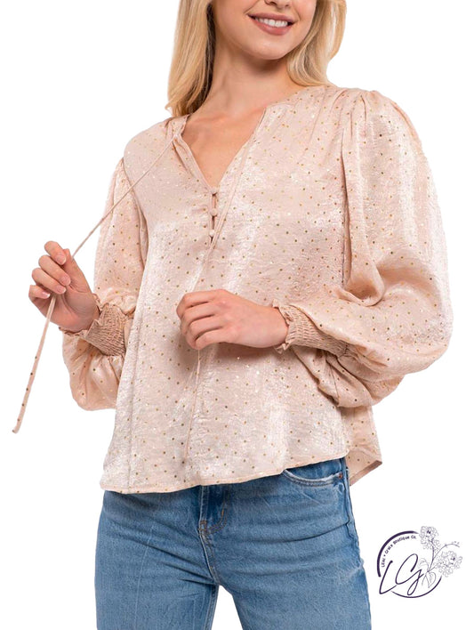 (Sale) Blank Page Speckled Blouse