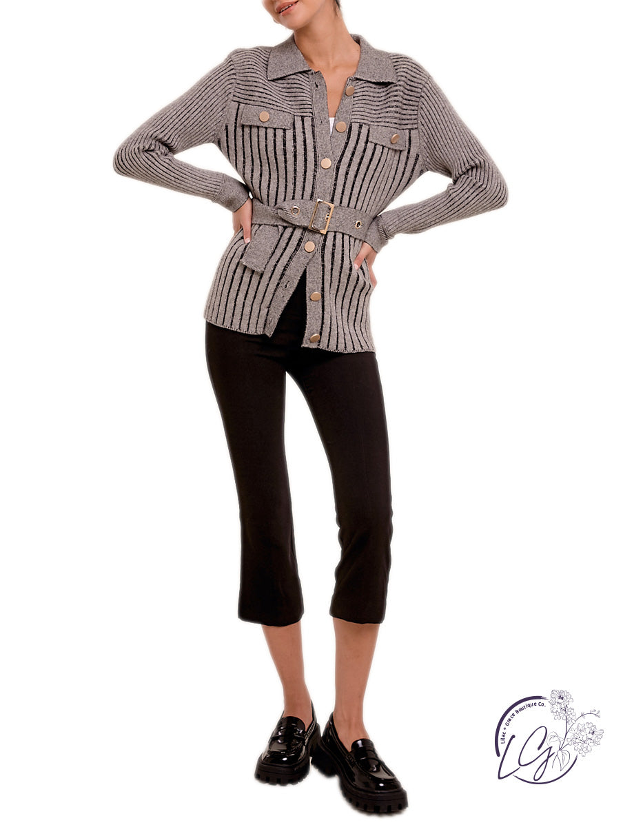 Leveling Up Belted Cardigan