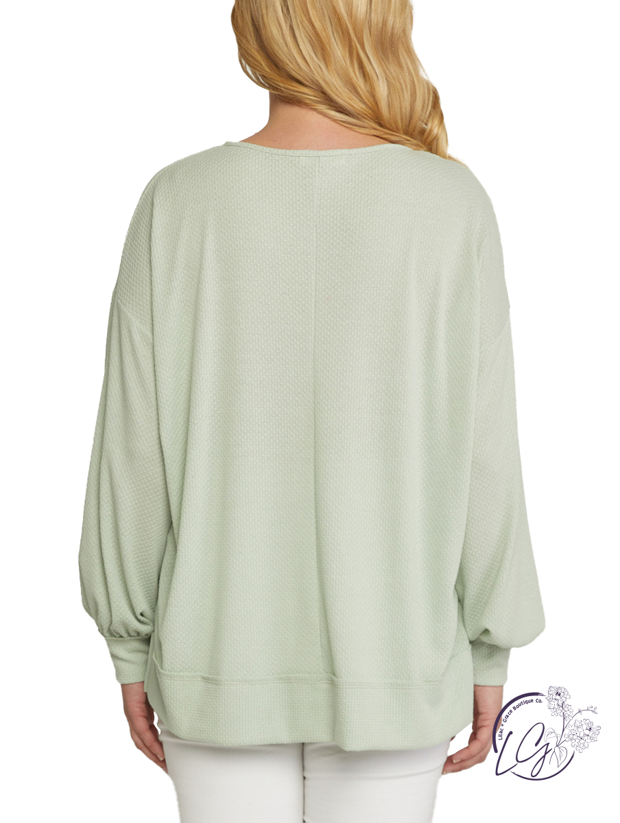 Curvy My Favorite Time Waffle Long Sleeve