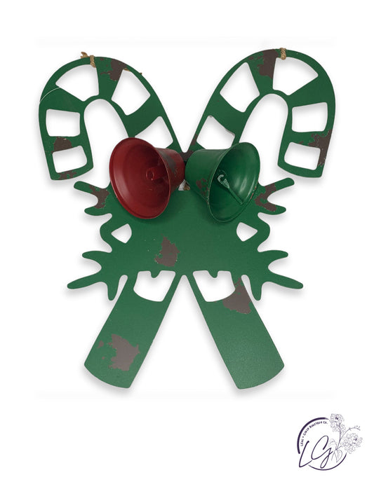 Vintage Candy Cane Bell Hanger