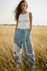 Vintage Patchwork Wide Leg Pant