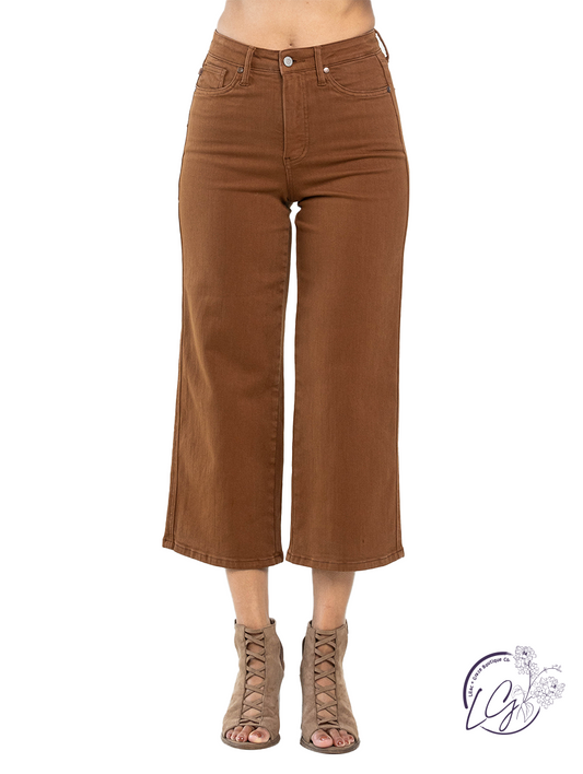 Daphne Camel Wide Leg Jeans By Judy Blue