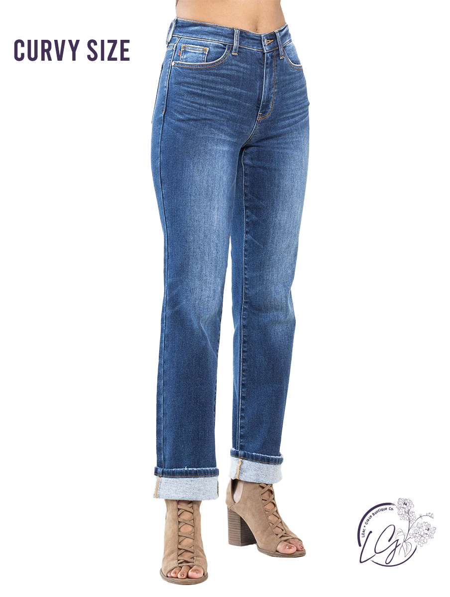 Curvy Ainsley High Waist Straight Leg  By Judy Blue