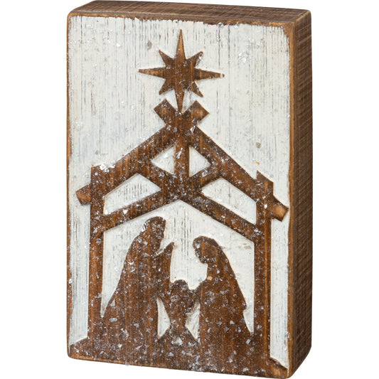 Embossed Box Sign - Nativity Nordic