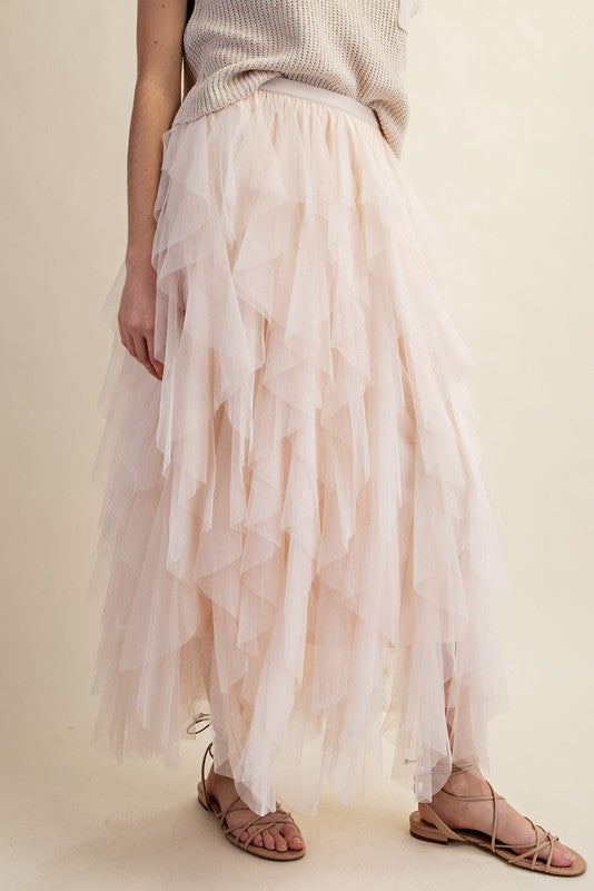 Curvy Cascading Layers Tulle Maxi Skirt