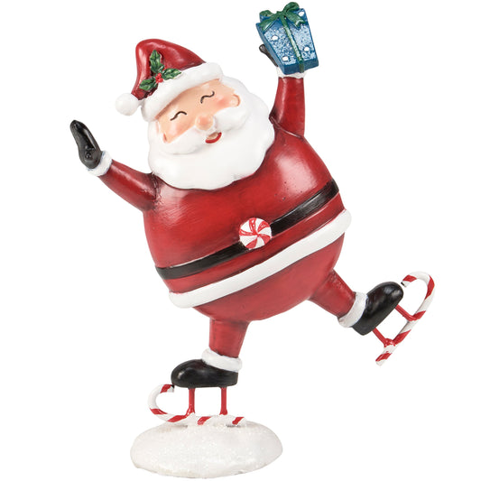Skating Santa Figurine