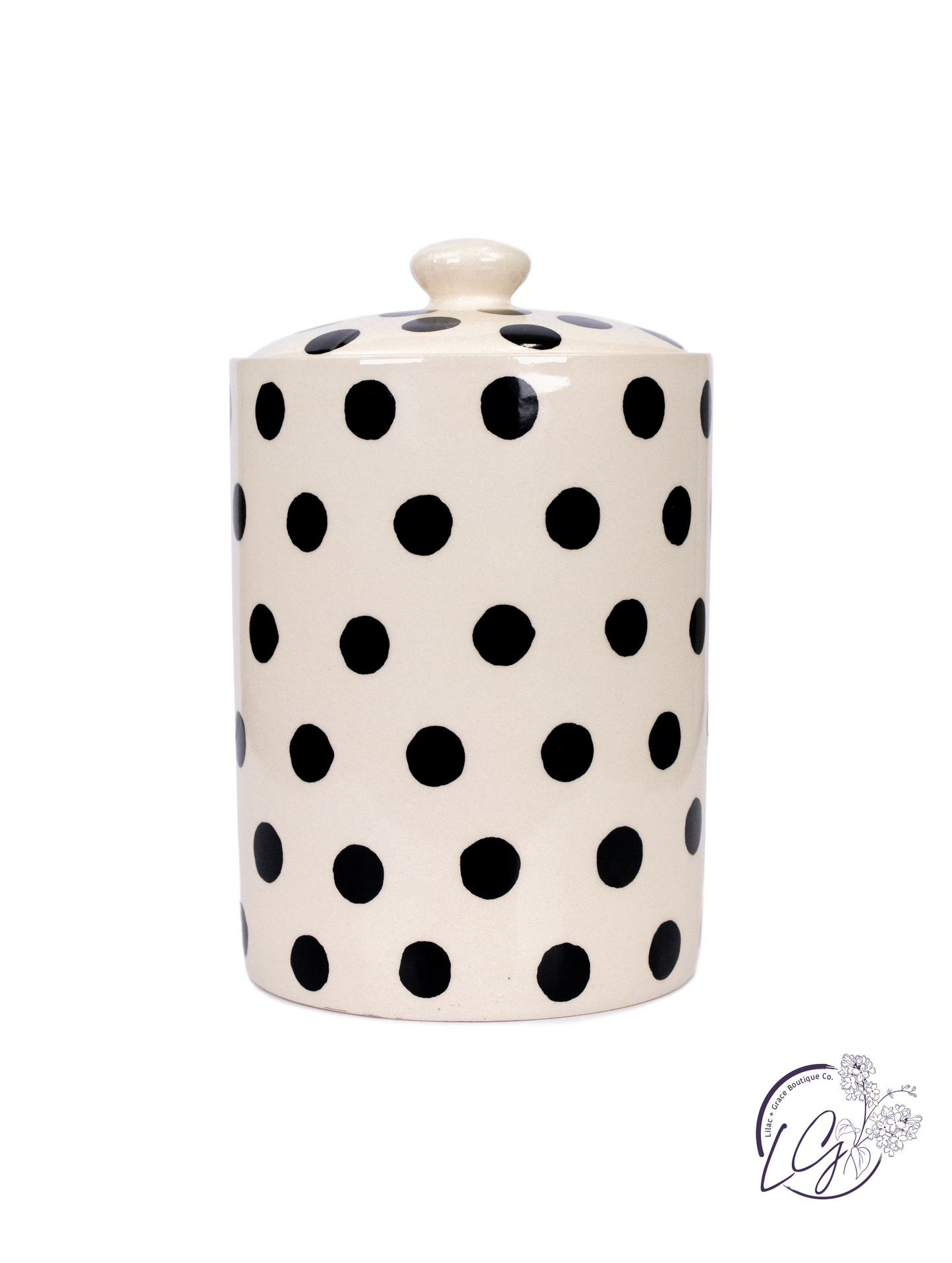 Stoneware Black & White Canister