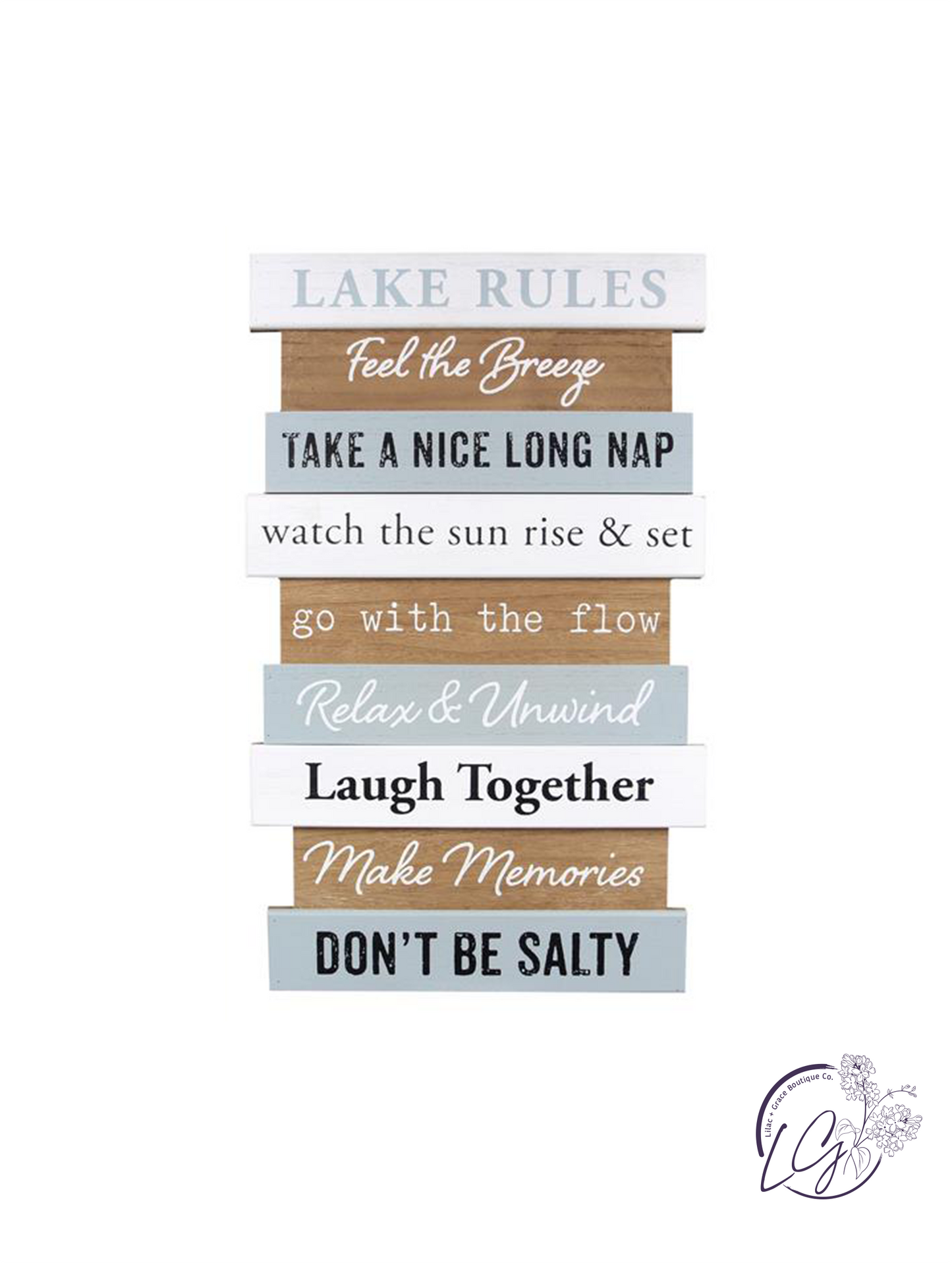 Wood Lake House Rule Wall Sign