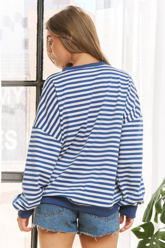 Curvy Chasing Stripes Pullover
