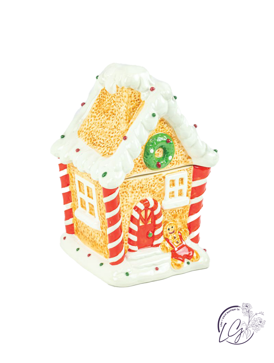 Ceramic Christmas Gingerbread House Cookie Jar