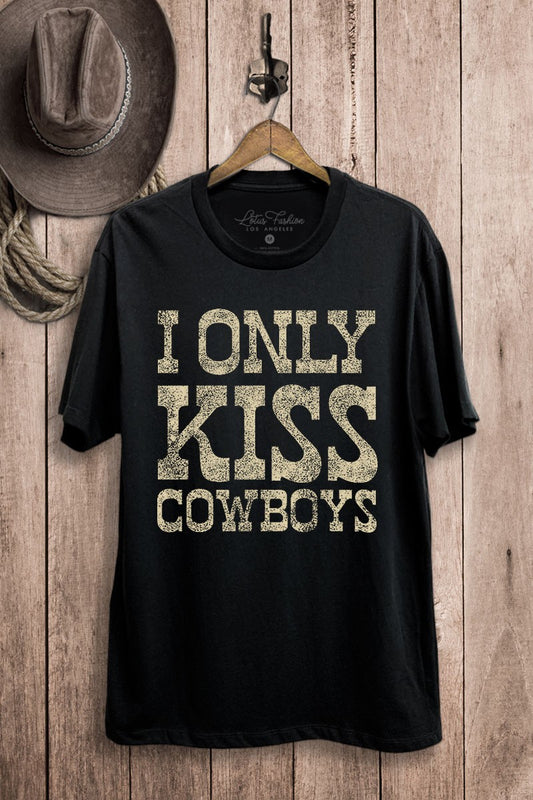 I Only Kiss Cowboys Graphic Top