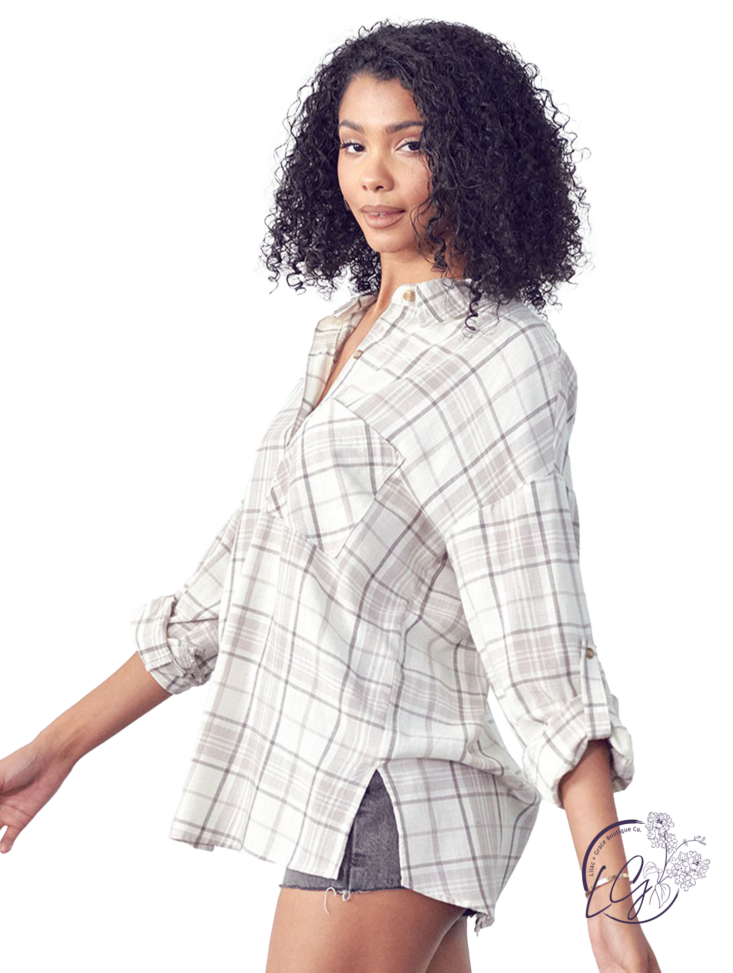 Spring Plaid Lightweight Button Down