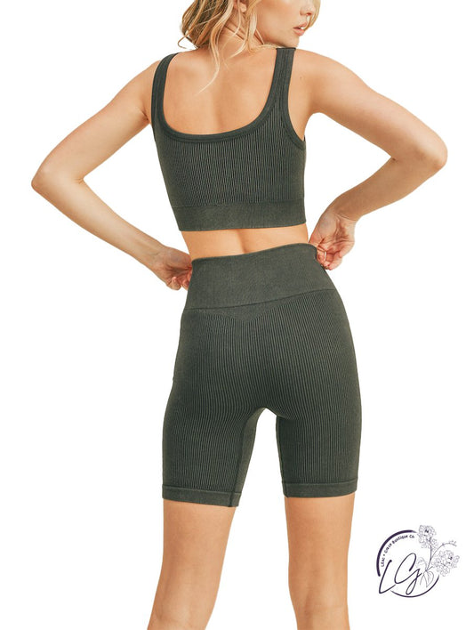 Mineral Wash Biker Shorts