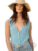 Buttoned Elegance Sleeveless Top