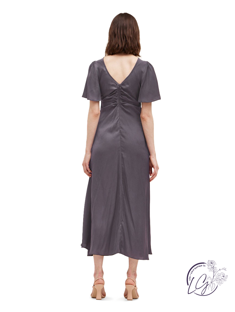 Shirred Elegance Maxi Dress