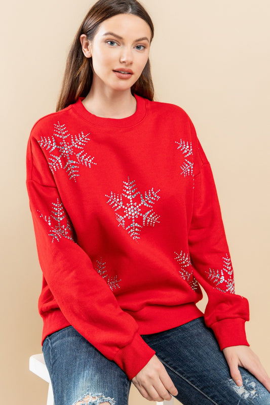 Curvy Let It Snow Rhinestone Sweatshirt