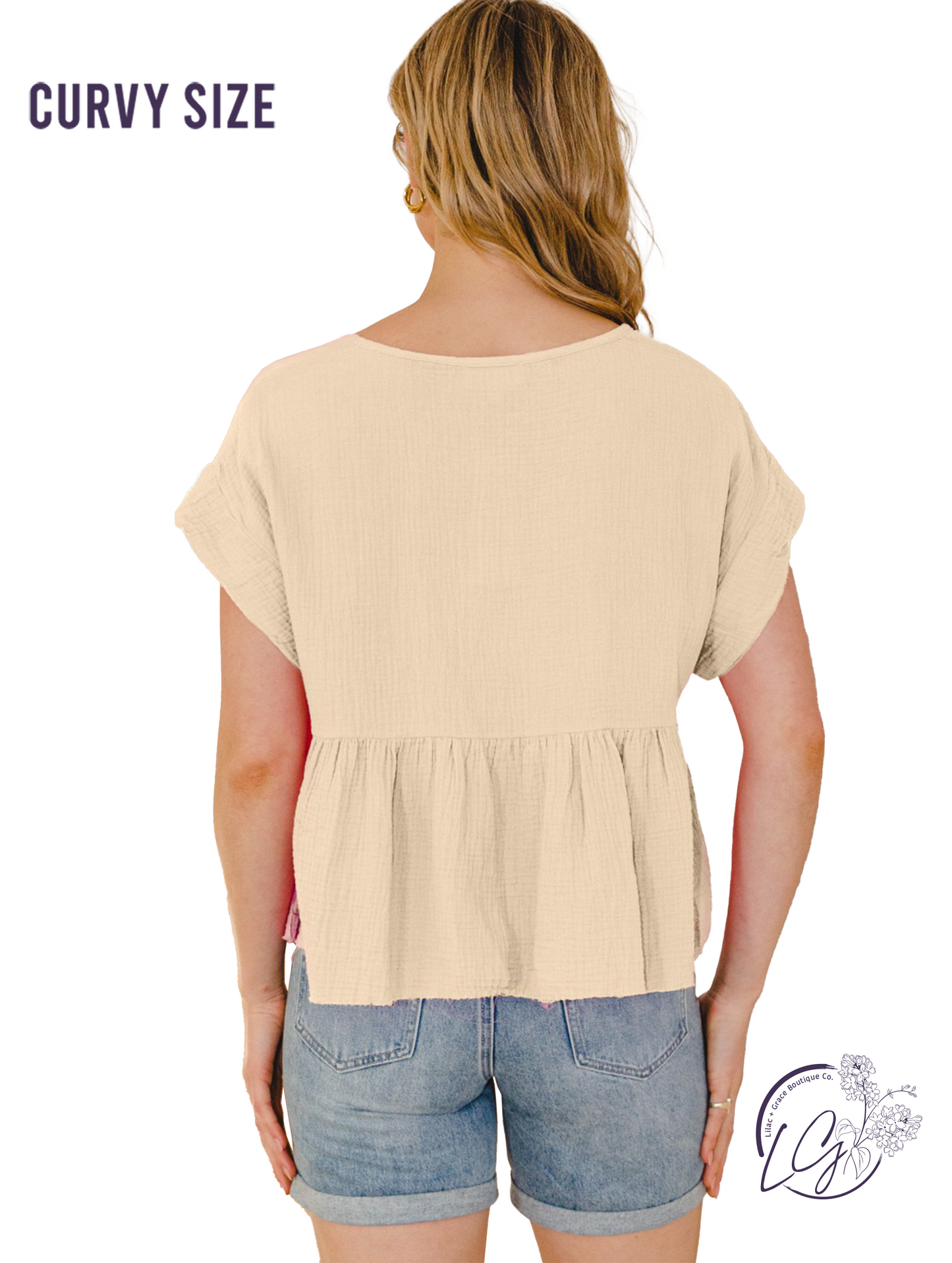 Curvy Prairie Days Short Sleeve Blouse