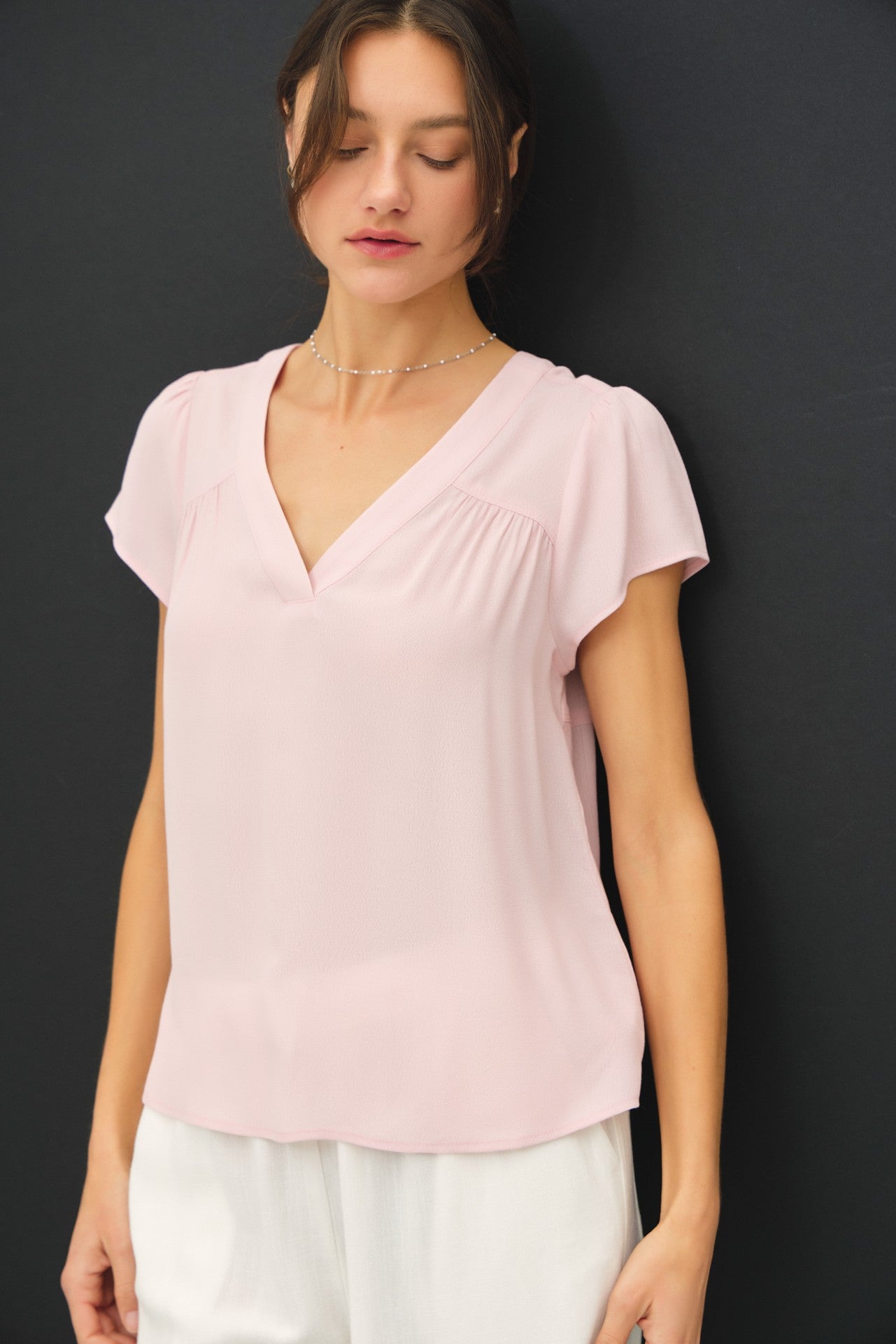 Studio V-Neck Cap Top