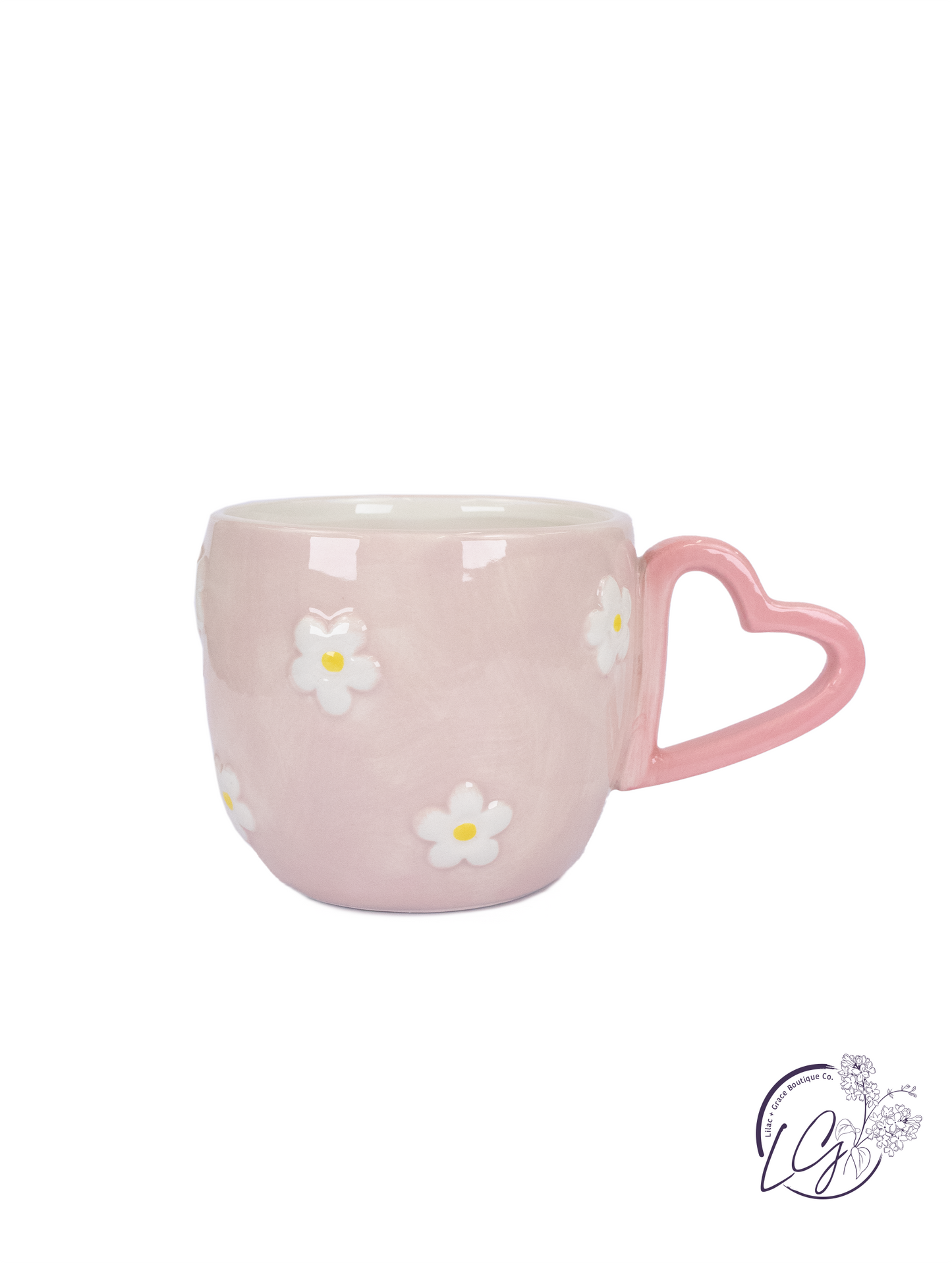 Ceramic Mug With Embossed Flower