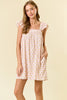 Garden Whimsey Ruffle  Sleeve Mini Dress