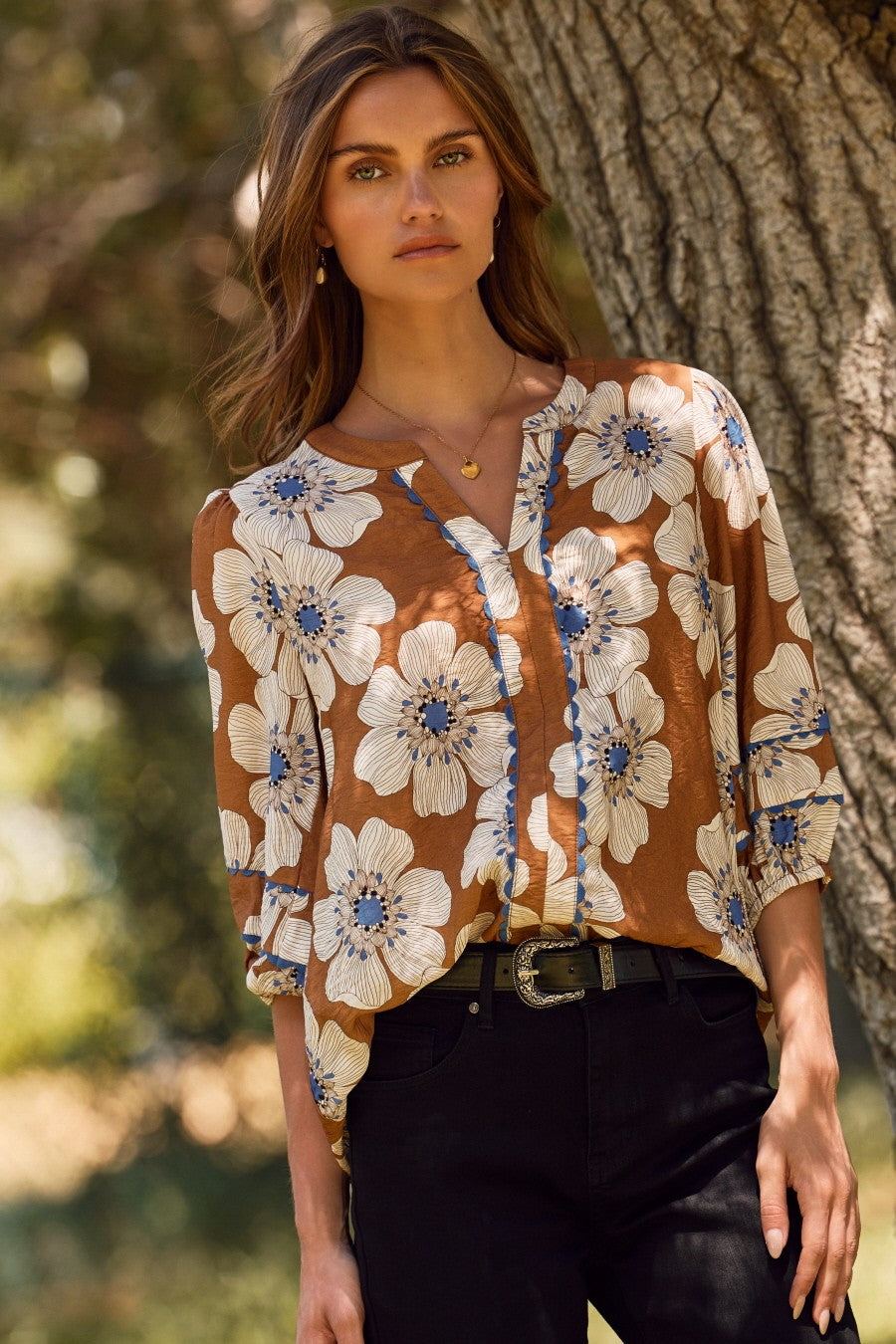 Curvy Sunlit Spring Blouse