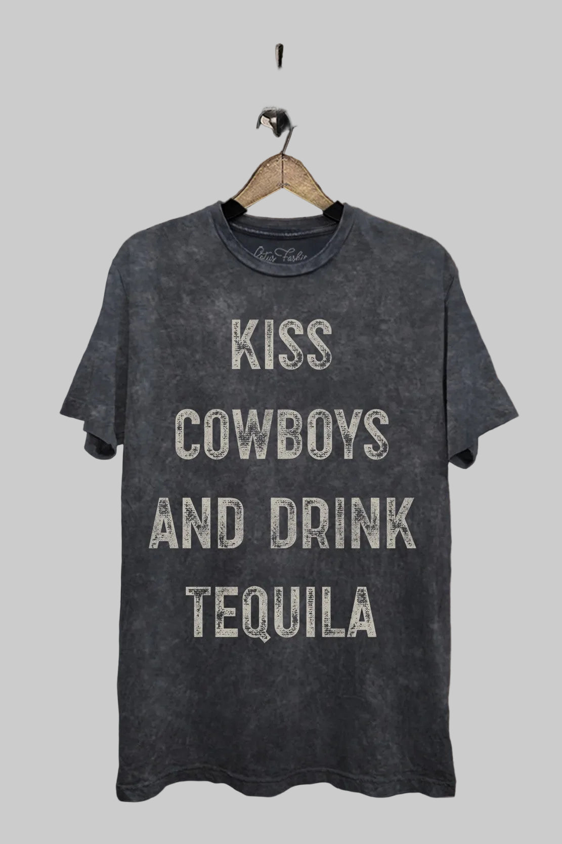 Curvy Kiss Cowboys And Drink Tequila Graphic Top
