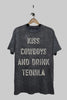 Curvy Kiss Cowboys And Drink Tequila Graphic Top