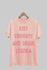 Curvy Kiss Cowboys And Drink Tequila Graphic Top