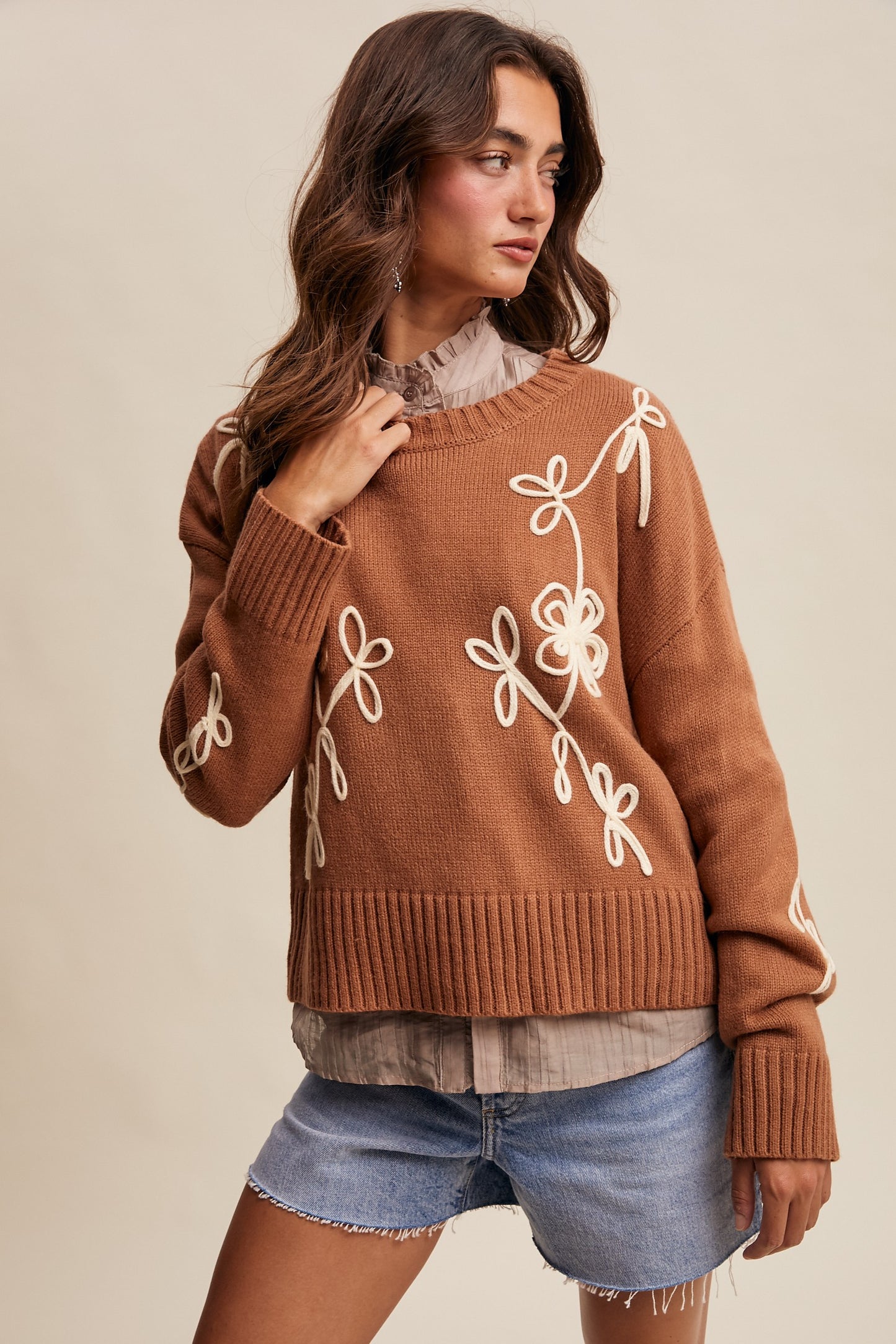 Doodle Bloom Knit Sweater