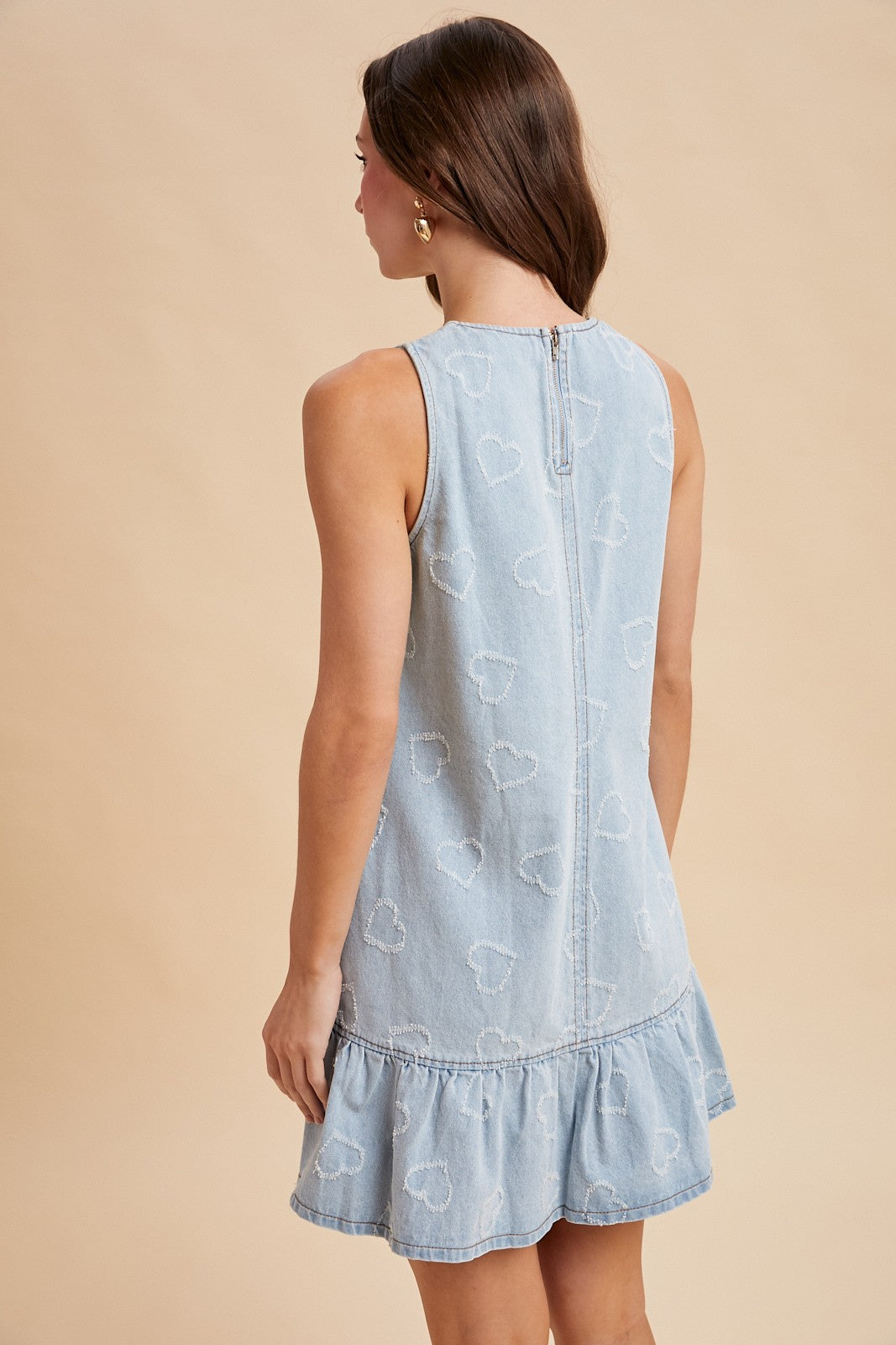 Sweetheart Stitched Denim Dress