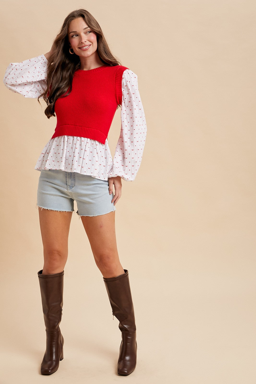 Darling Bow Layered Blouse