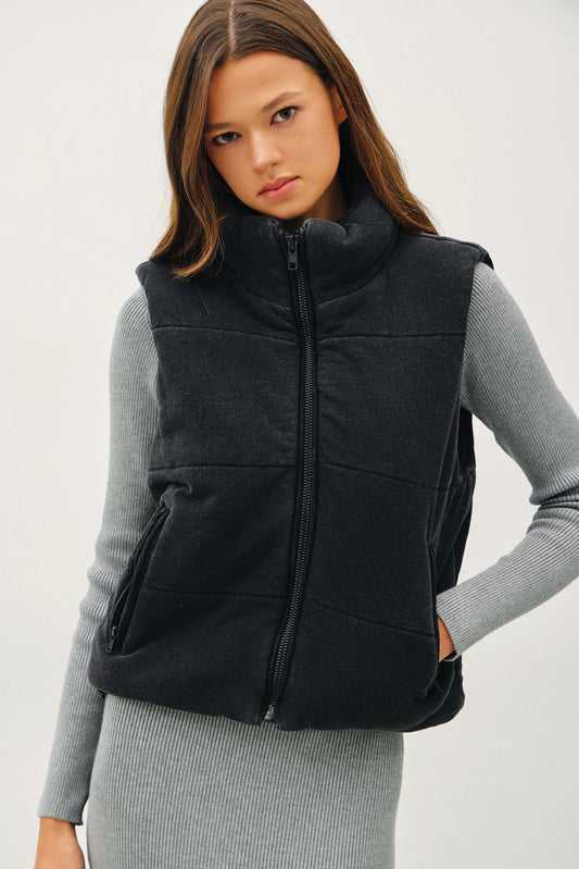 Washed Willow Puffer Vest