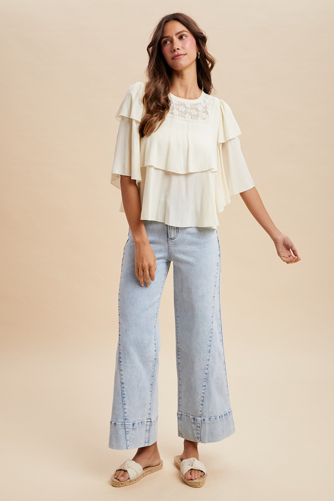 Harbor Line Cropped Flare Jeans